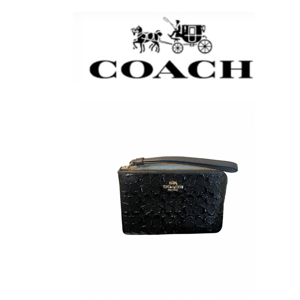 Coach Embossed Patent Leather Wristlet